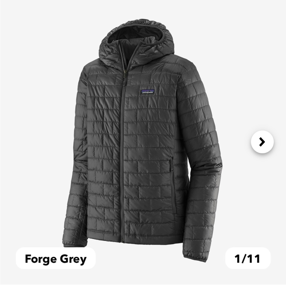 Men's Nano Puff® Hoody - size L - forge gray - warm, windproof, water-resistant